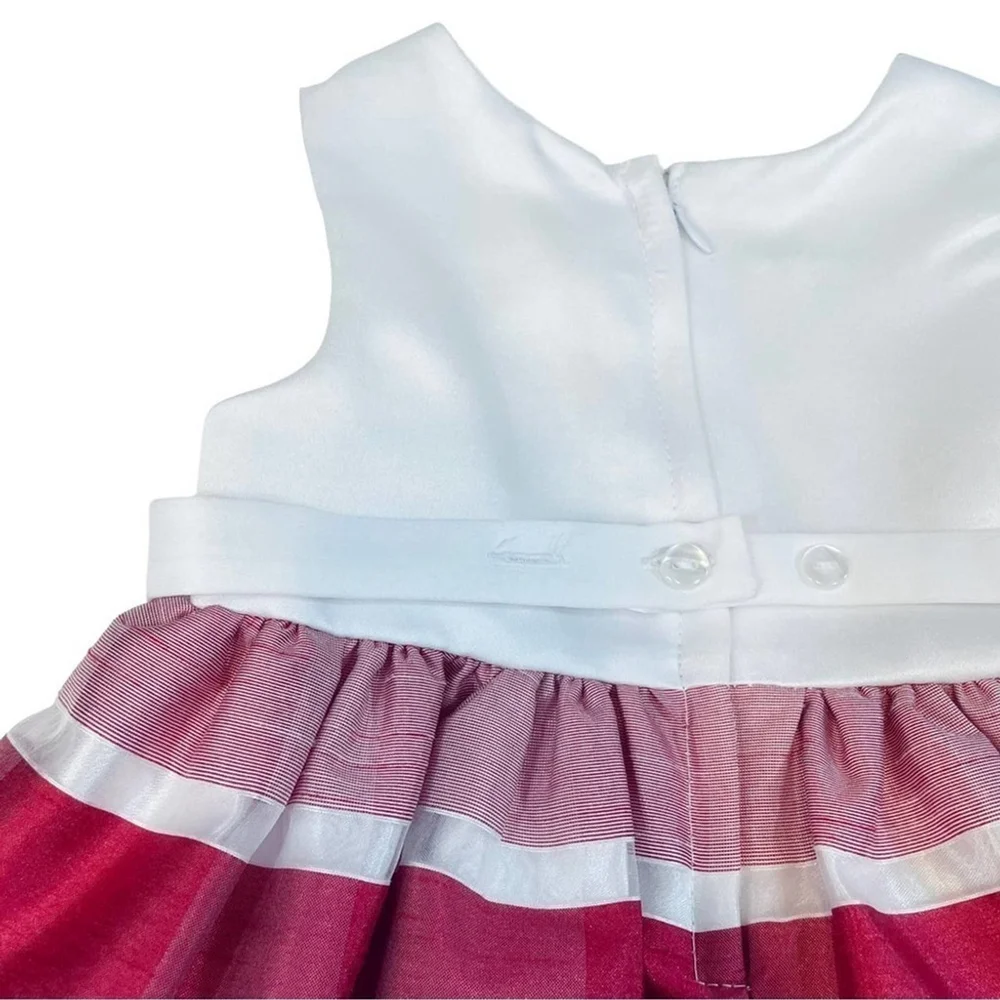 Couture Princess Red White Striped Dress 24 Months